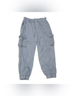 Vanilla Star Cargo Jogger Pants Paper bag Waist Gray Drawstring Womens Large